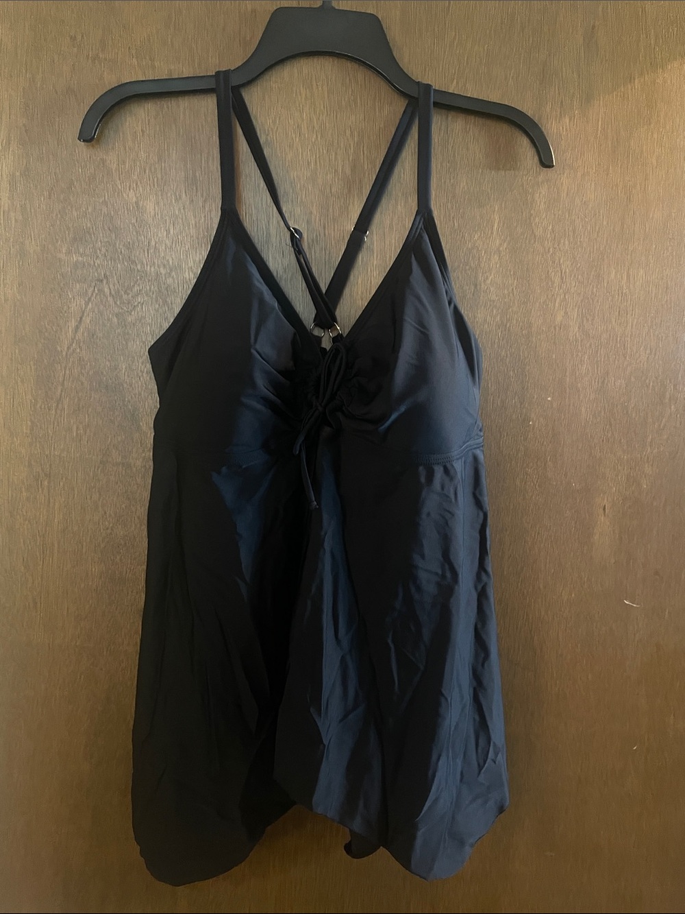 Pearl Black Ruffled Front Swim Chemise